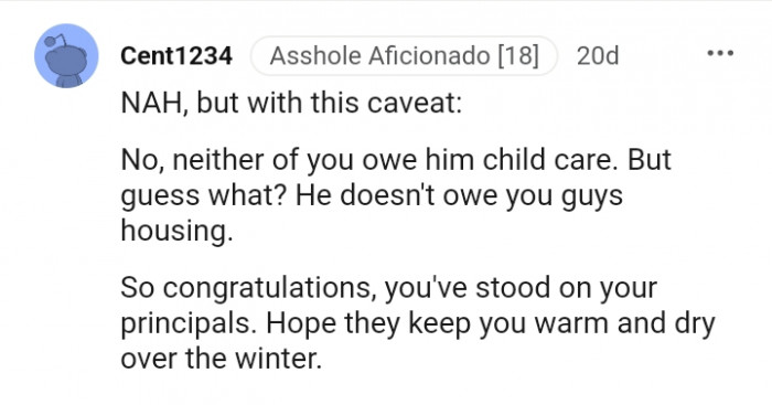 He does not owe you guys housing