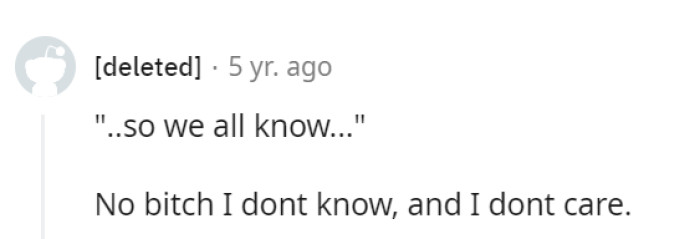 We don't really care...