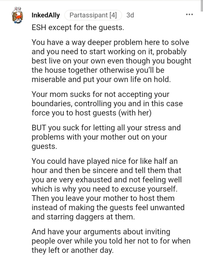 Your mom sucks for not accepting your boundaries