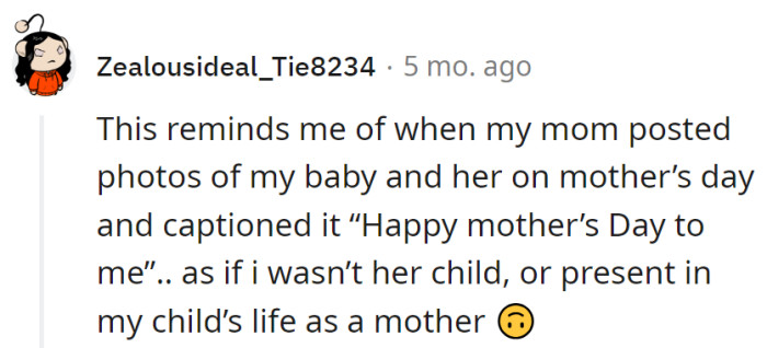 Apparently, she was the supporting actress in her own life.