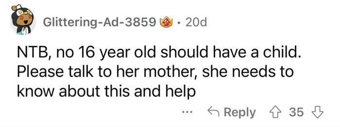 The friend's mother needs to learn about this.