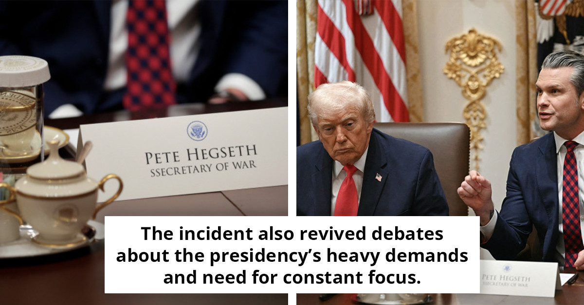 Observers notice 'puzzling' detail in cabinet gathering, sparking debate over its potential significance