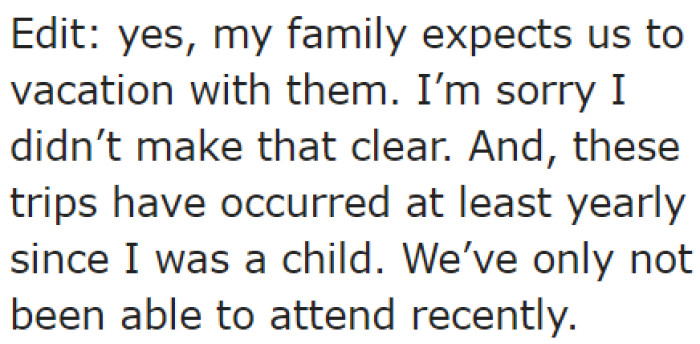 It seems that taking this vacation is part of the OP's family tradition.