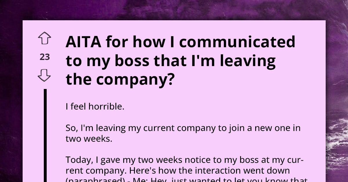 Employee Plagued With Guilt After Botched Resignation Conversation With Boss