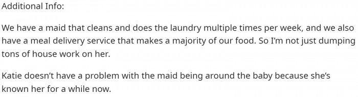 He even added some additional information that they do have help throughout the day as well.