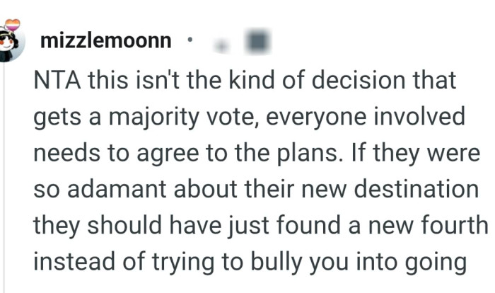 They should have found a new fourth person