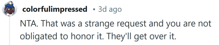 They'll get over it.