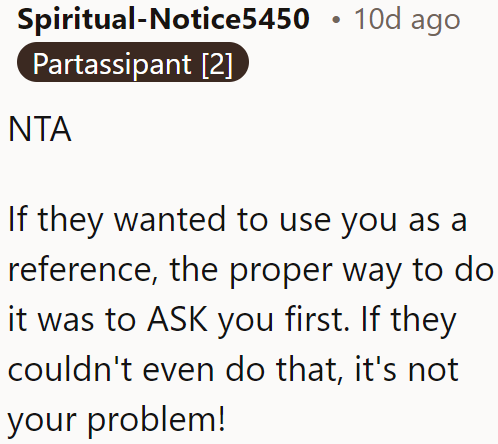 The niece didn't even do the bare minimum of listing a reference.