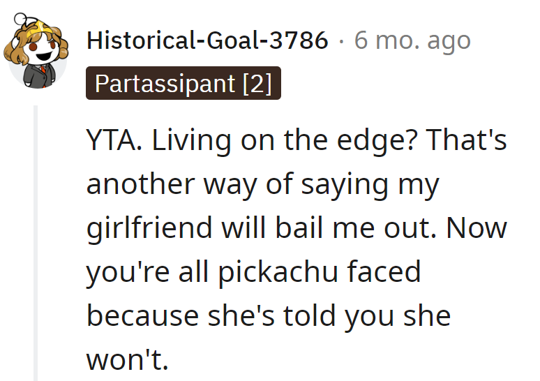 Living on the edge: Translation - 'Girlfriend, bail me out!'