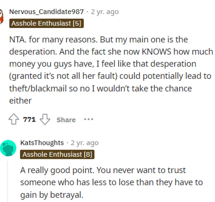 This person had a fantastic perspective on this, and it's something for sure to consider in the future.