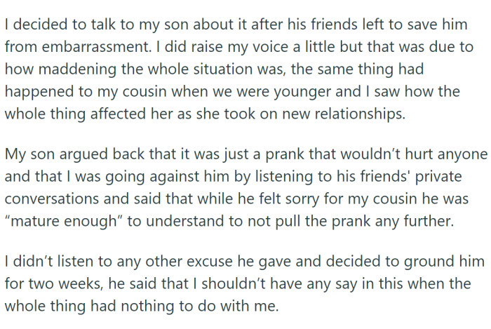 Given his personal experience with his cousin, OP is all too familiar with the potential harm such pranks can cause.