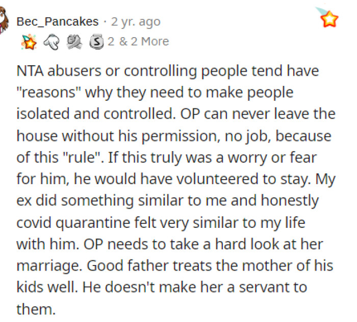 People were really not okay with how the husband was acting about this, and we just have to agree with them because it absolutely was not okay.