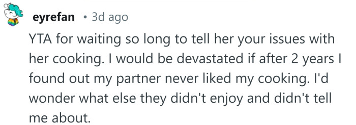 You waited too long to tell her.