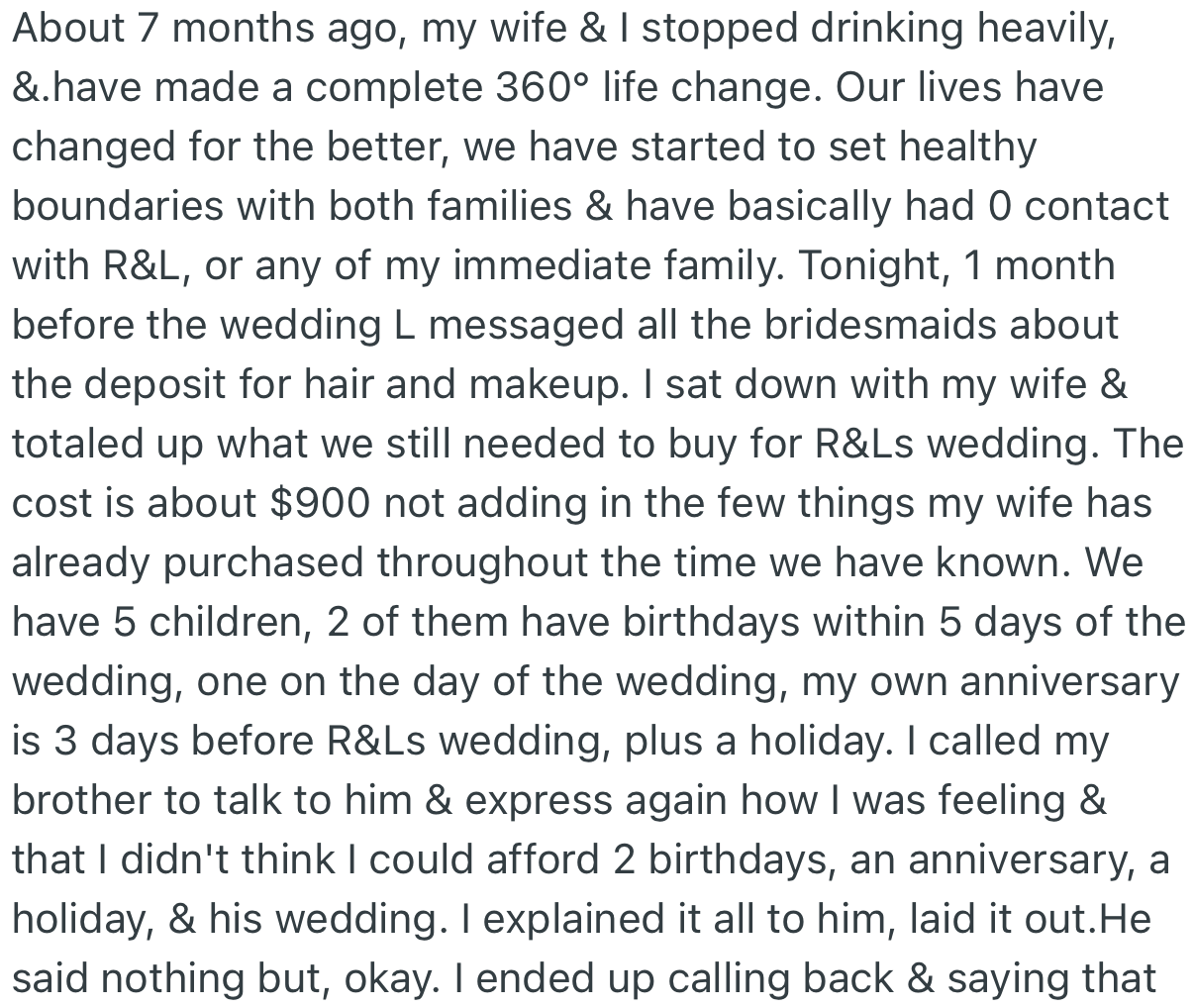 OP and His Wife Were Skeptical About Attending the Wedding Due to the Cost Involved. This Was Relayed to R, Who Seemed Nonchalant About the Matter