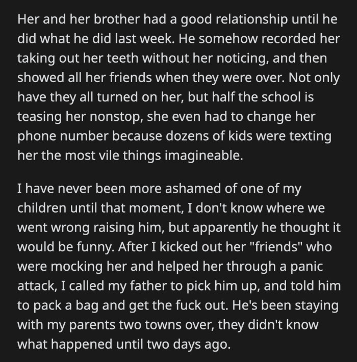 OP helped her daughter through a panic attack and called her father to pick up her son