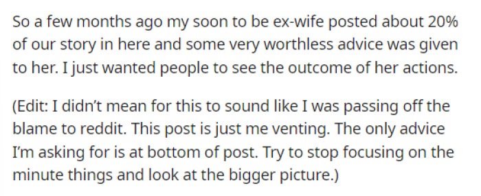 OP's post was quite lengthy, but he needed to provide all the details on the situation and fill us in.