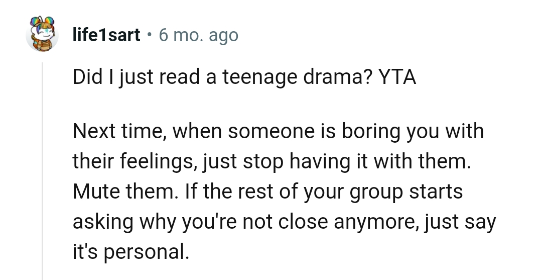 The OP should just say that it's personal