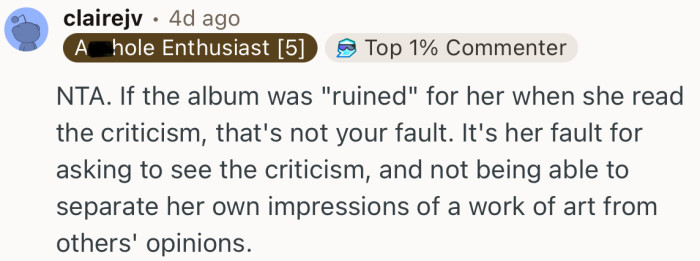 “NTA. If the album was