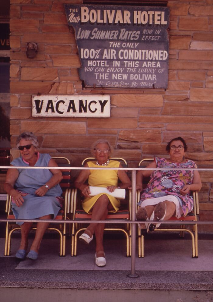 "A Favored Place - The Front Porch, Where Residents Sit And Chat Or Watch The Activities On The Beach, Miami Beach, Florida, 1973"