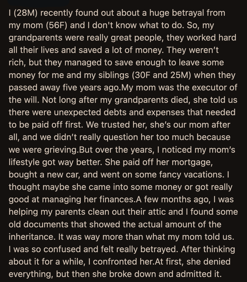 She even claimed the vacations were to help her deal with the grief of losing her parents.