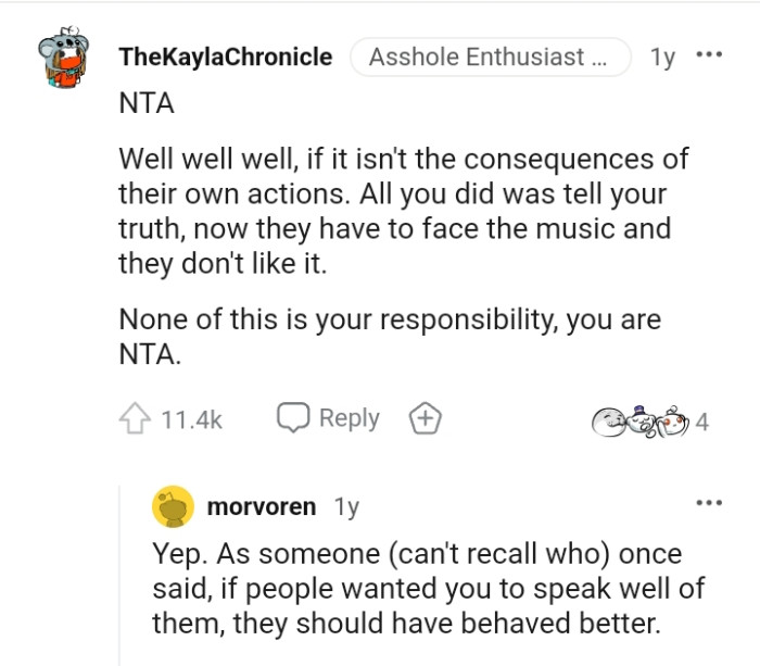All the OP Did Was Tell Her Truth, and They're Facing the Music