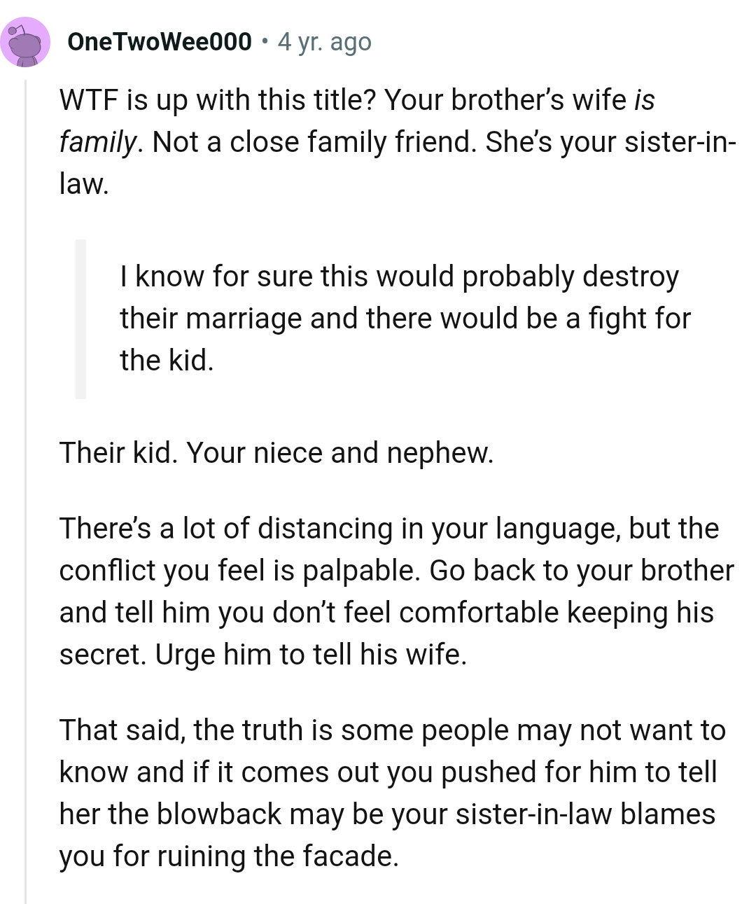 OP's Sister-in-Law Is Family