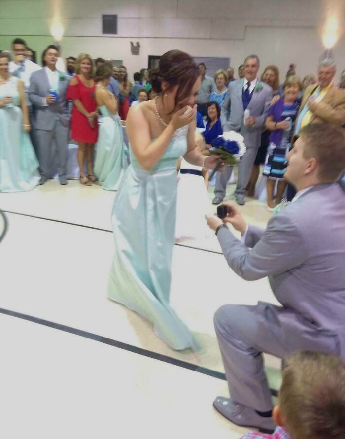 "A Perfect Time To Propose. Bridesmaids Friend's Wedding"