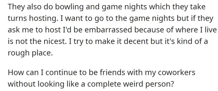 So, she asks how to maintain a friendship with them without spending money: