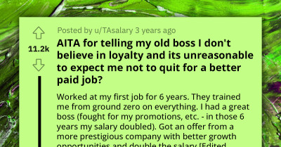 Unrealistic Manager Believes Quitting for a Better Job with Double Salary Is "Character Flaw" and "Lack of Loyalty"