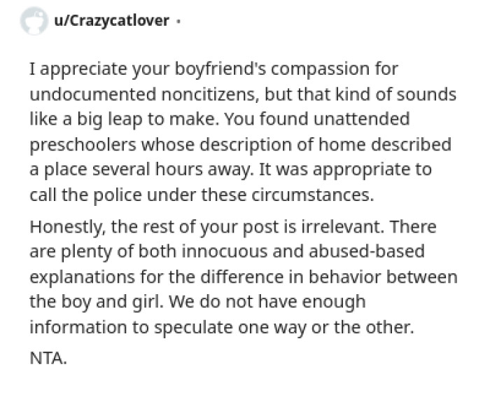 This Redditor appreciates OP's boyfriend's compassion