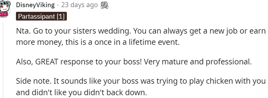 8. Go to your sister's wedding