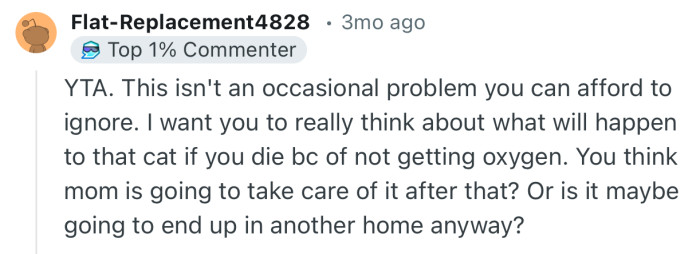 “YTA. This isn't an occasional problem you can afford to ignore.”