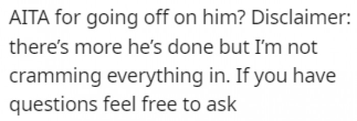 She's worried that she did the wrong thing by going off on him, so she posted her story on Reddit