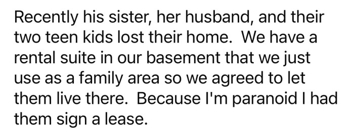 OP made sure to have her in-laws sign a lease before moving in.