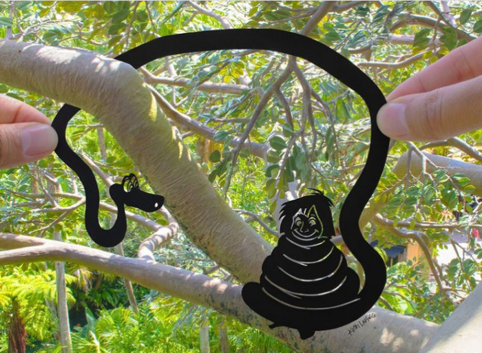 13. Kaa and Mowgli deep in the trees of Adventureland