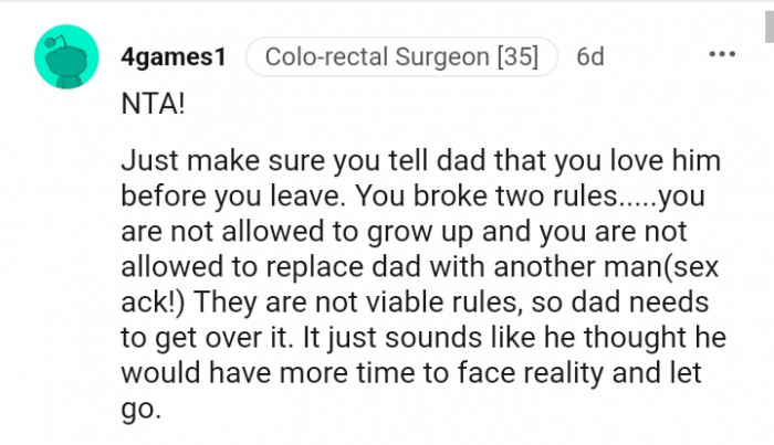 You are not allowed to replace your dad with another man
