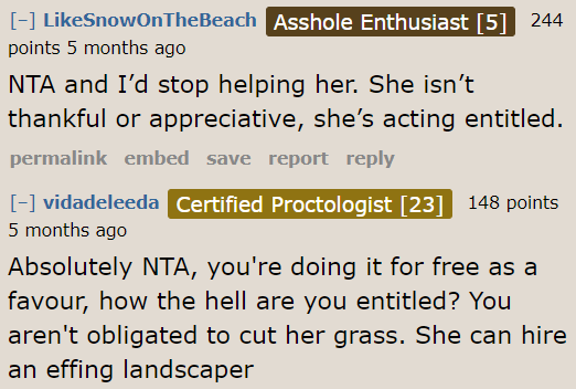 If others were in the OP's shoes, they'd stop helping the mom.