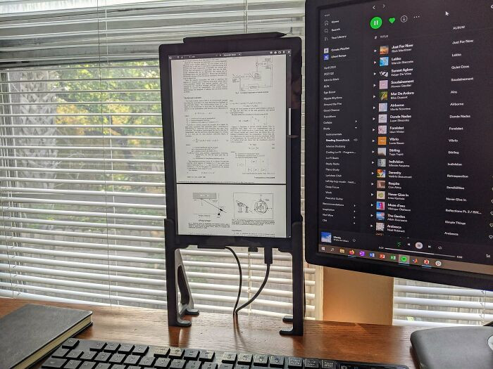 "I Procrastinated On Writing My Thesis By Designing A Stand To Hold My Surface Vertically, Which Should Help Me Read Papers Faster For My Thesis"