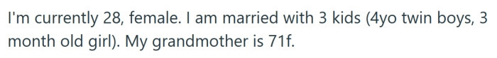 She explained that she is married with three children.