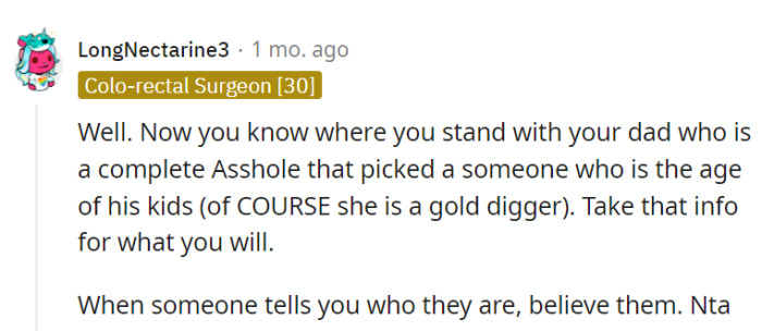 Big yikes for the step-mom!