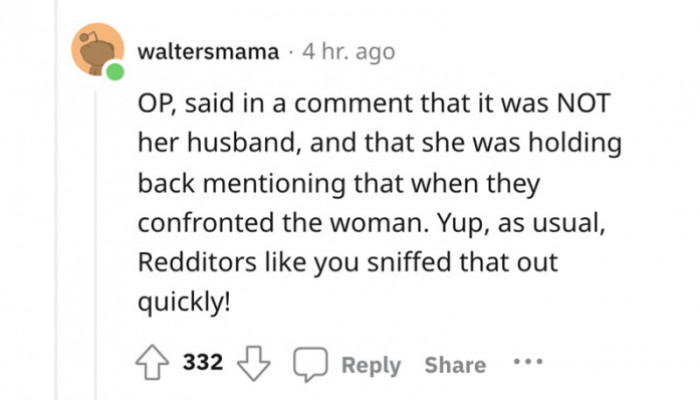 It was not fact, not the husband.