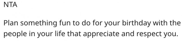 6. She should make personal plans that don't include her parents.