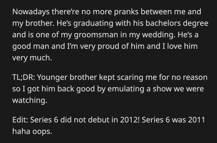 OP's brother ran to his room while their dad yelled at their mom: OP finally returned his brother's many favors.