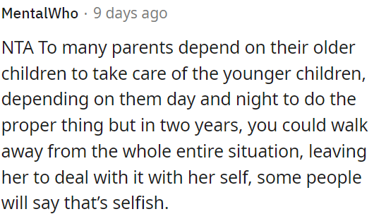 Many parents rely too much on their older children to care for the younger ones.