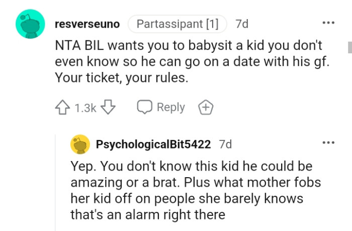 He can go on a date with his GF but not dump the kid on the OP.