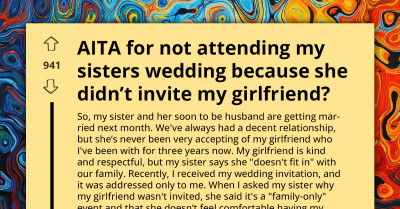 Man Refuses To Attend Sister’s Wedding After She Excludes His Longtime Girlfriend, Family Blames Him