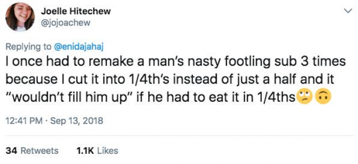 1. The man needs halves...