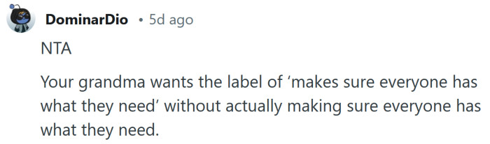 Grandma just wanted to look good.