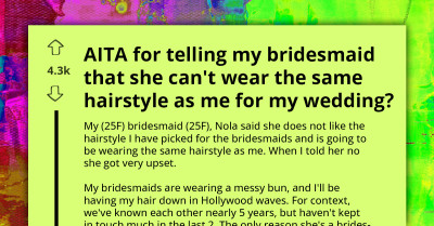 Bridesmaid Who Forced Her Way Into Bridal Party Creates Dress and Hairstyle Drama to Upstage Bride