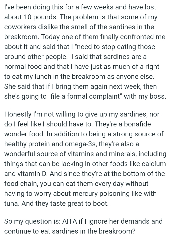 OP Says Sardines Are a Strong Source of Healthy Protein and Omega-3s